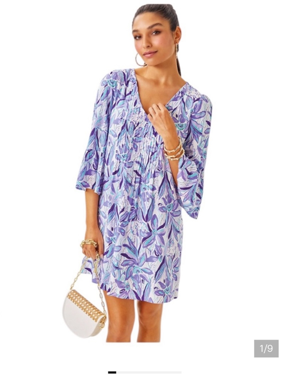 Lilly Pulitzer NWT Danika Tunic Dress Purple Elephant In The Bloom Size 10